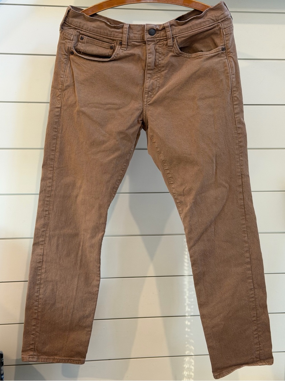 J. Crew 484 Slim Straight Jeans in Warm Brown 31x30